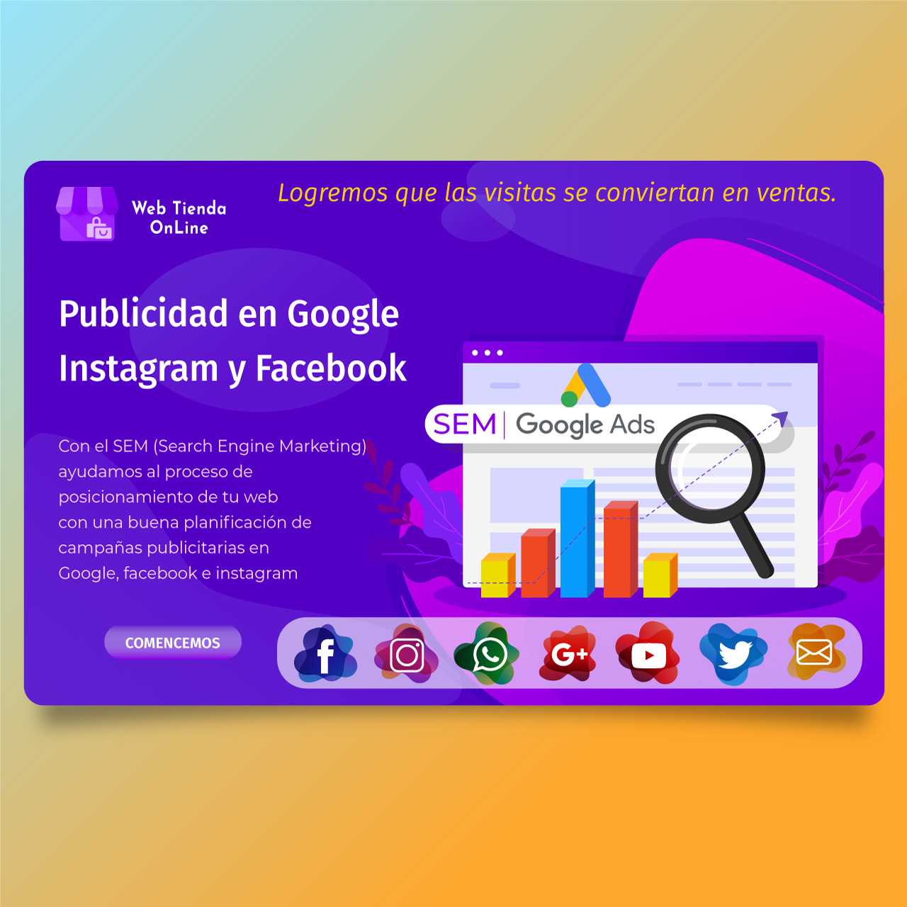 Publicidad en Instagram Facebook o en Google: Diseñamos tu campaña - Web Tienda Online Uruguay
